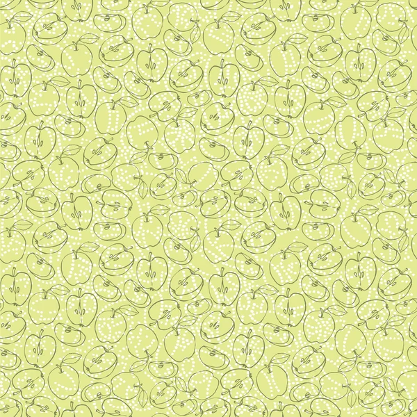 Green apples pattern — Stock Vector
