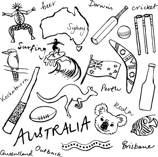 Australische doodles — Stockvector