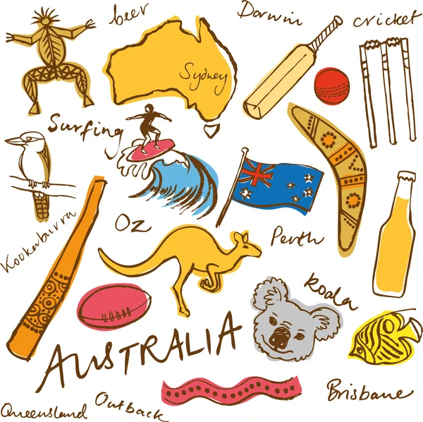 Garabatos australianos — Vector de stock