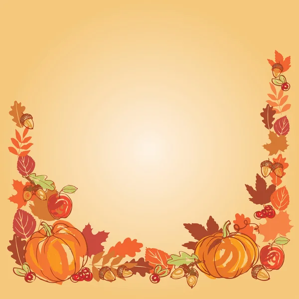 Cadre automne Thanksgiving — Image vectorielle