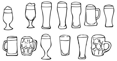 çeşitli bira doodle