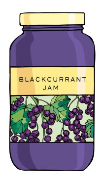 blackcurrants reçel kavanoz