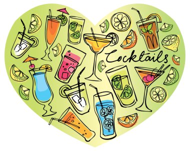 kalp içinde kokteyller