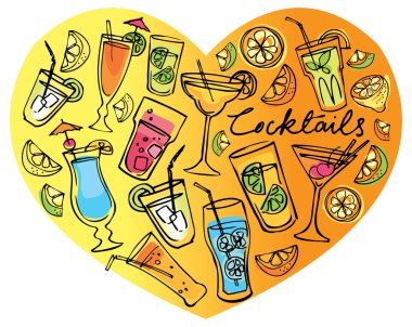 kalp içinde kokteyller