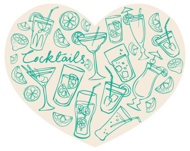 kalp içinde kokteyller