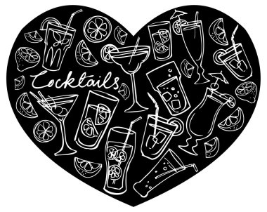 kalp içinde kokteyller