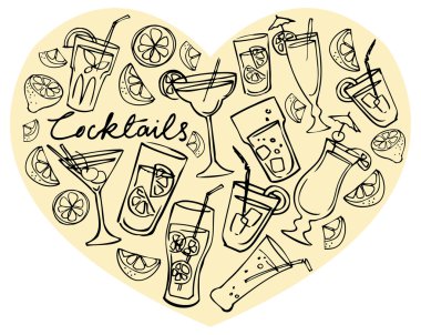kalp içinde kokteyller