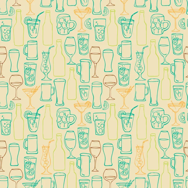 Bier cocktail en alcohol achtergrond — Stockvector