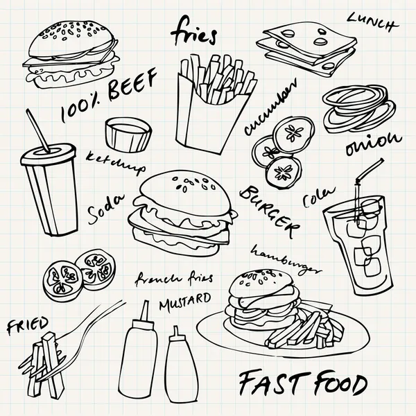 Fast-Food-Set — Stockvektor