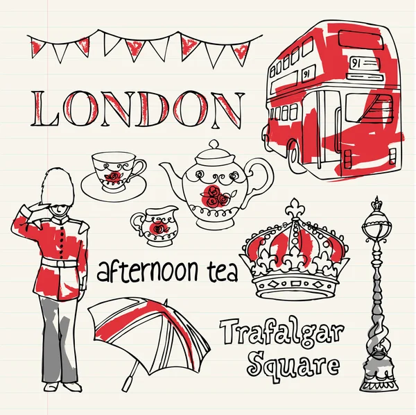 Londen set — Stockvector