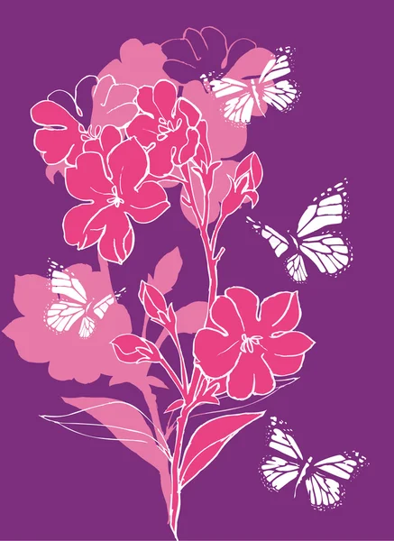 Tarjeta de felicitaciones flor rosa — Vector de stock