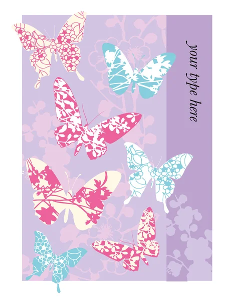 Butterflies greetings card — Stockový vektor