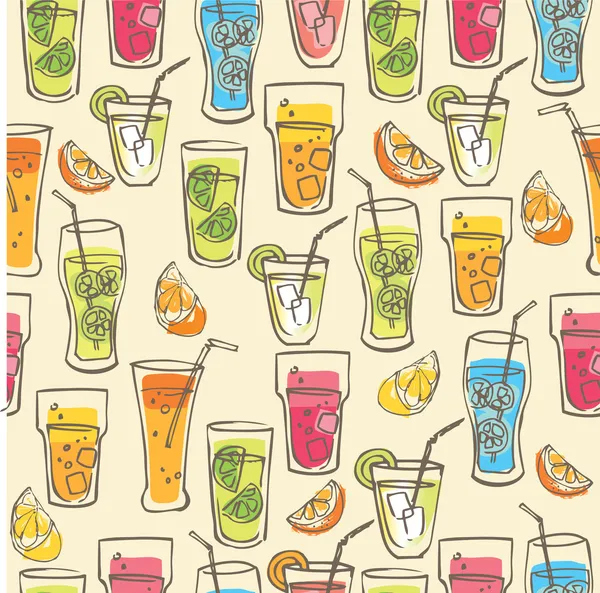 Modèle de boissons cocktail — Image vectorielle