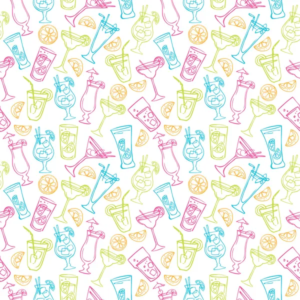 Cocktail drinks pattern — Stock Vector