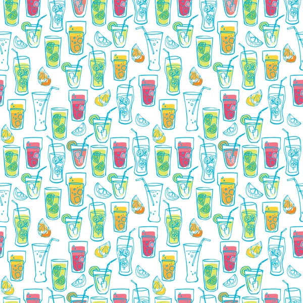 Cocktail drinks pattern — Stock Vector