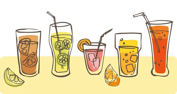 Ensemble de cocktails — Image vectorielle