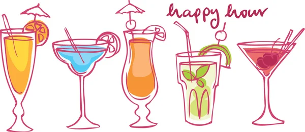 Set of cocktails — Stock Vector