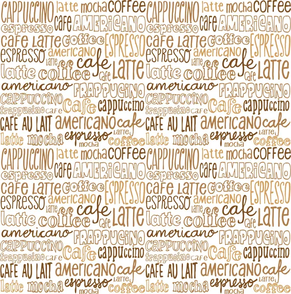 Fondo de palabras de café — Vector de stock