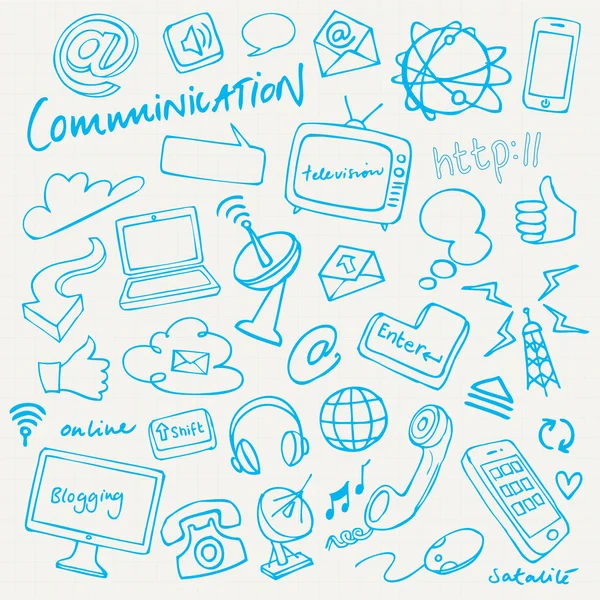 Communication and internet doodles — Stock Vector