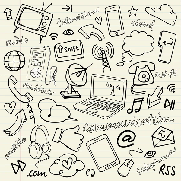 Doodles Internet — Vector de stoc