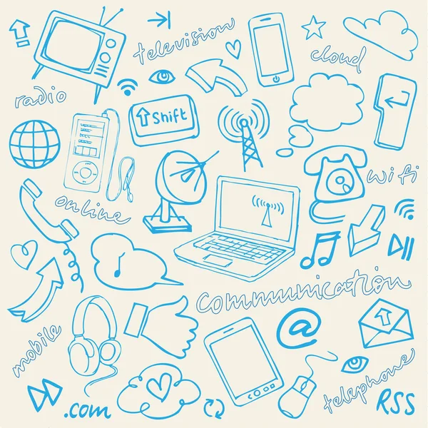 Doodles Internet — Vector de stoc
