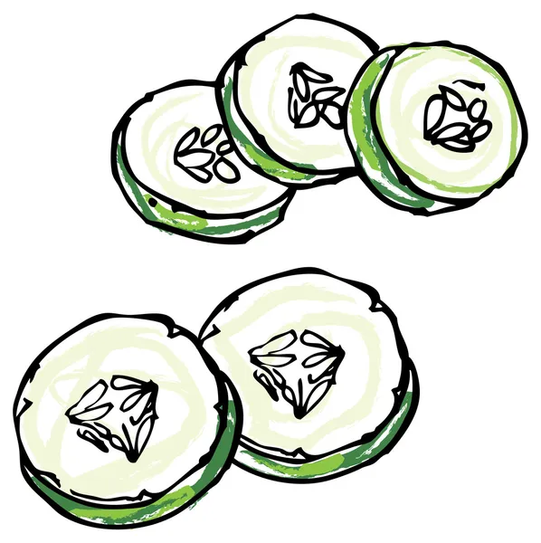 Tranches de concombre — Image vectorielle