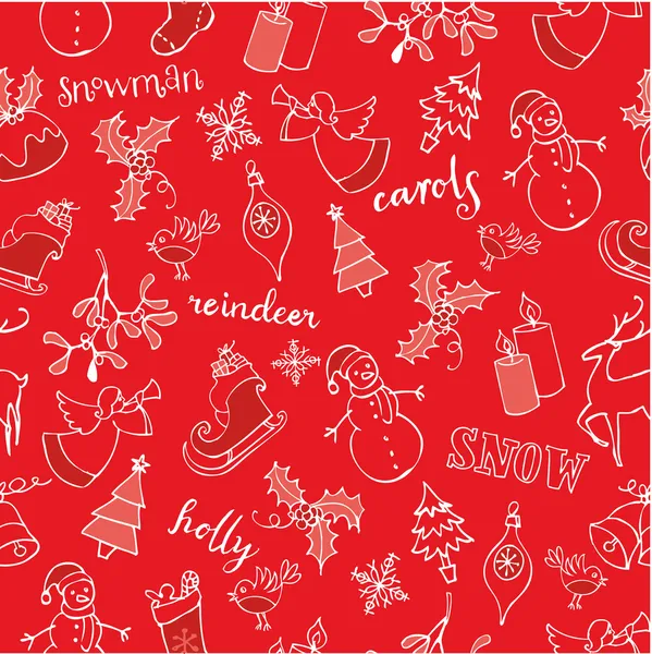 Christmas doodle pattern — Stock Vector