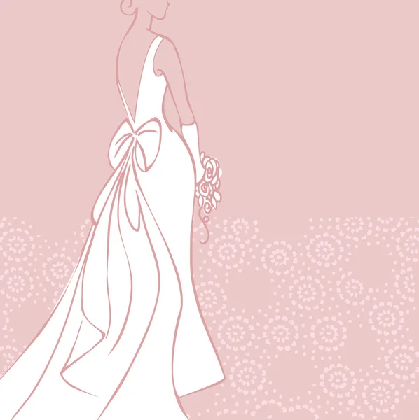 ウェディングドレスの花嫁 — ストックベクタ
