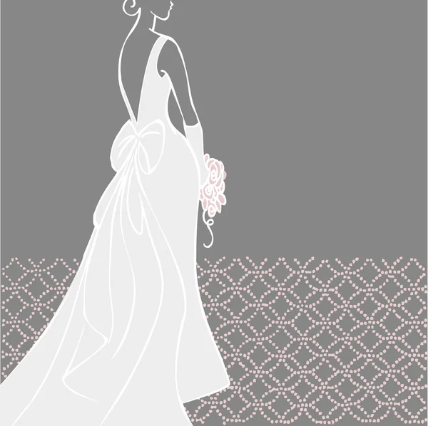 美丽的婚纱礼服的新娘 — 图库矢量图片