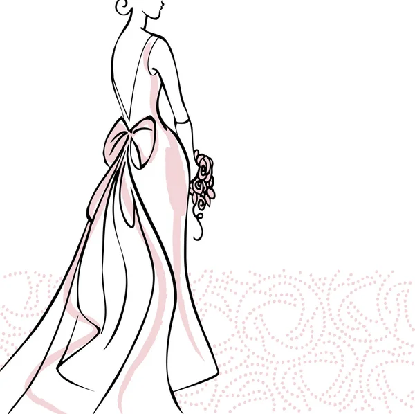 Bride in wedding dress — Stock Vector