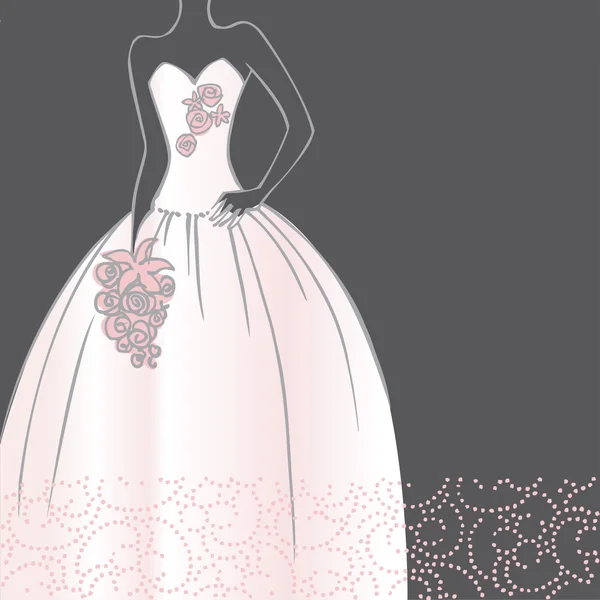 Sposa in bellissimo abito da sposa — Vettoriale Stock