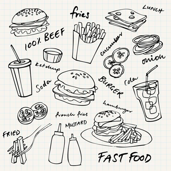 Fast-Food-Set Stockillustration