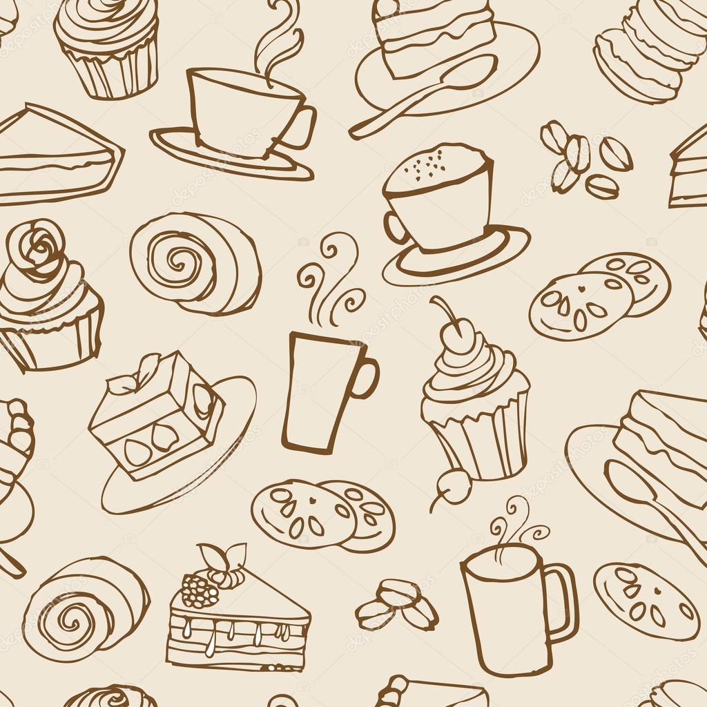 Tea and cakes pattern