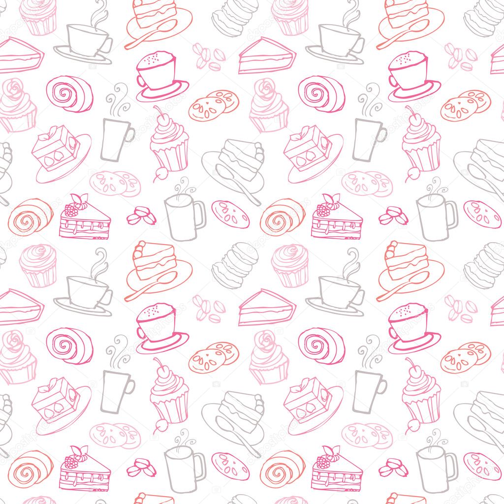 Tea and cakes pattern