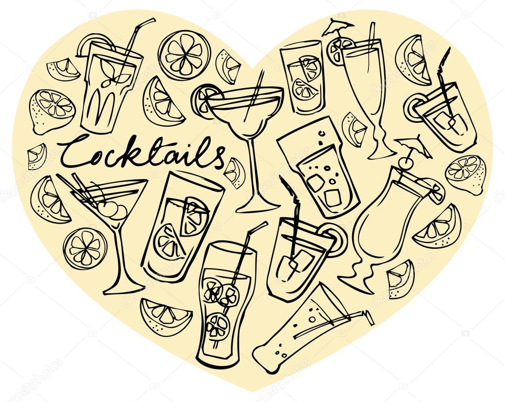 Cocktails in heart