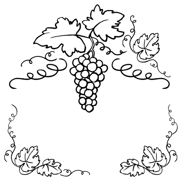 Виноград и виноградная рама — стоковый вектор