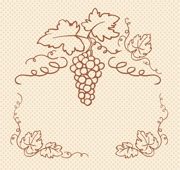 Виноград и виноградная рама — стоковый вектор