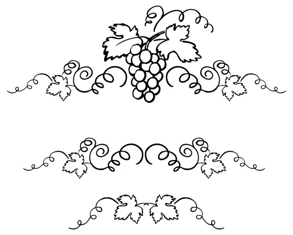 Виноград и виноградный орнамент — стоковый вектор