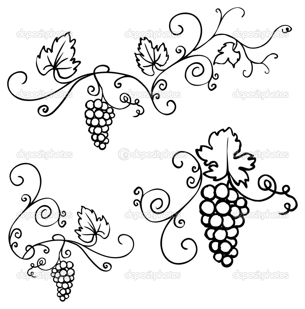 Grapes & vine ornament