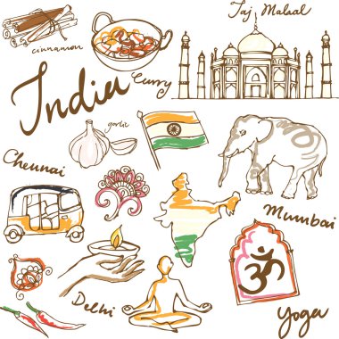 Hindistan simgeler illüstrasyon
