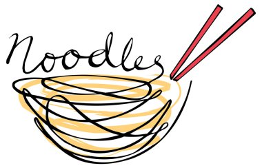 Noodles in bowl clipart