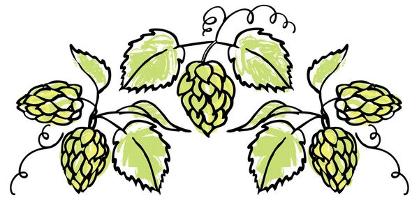 Hops border — Stock Vector