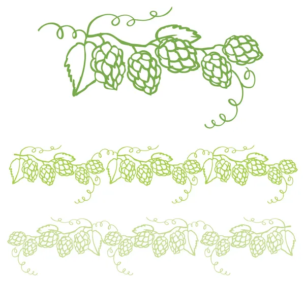 Hops border — Stock Vector