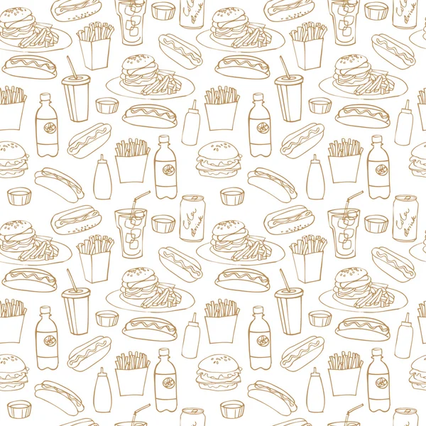 Fast food pattern — Stock Vector