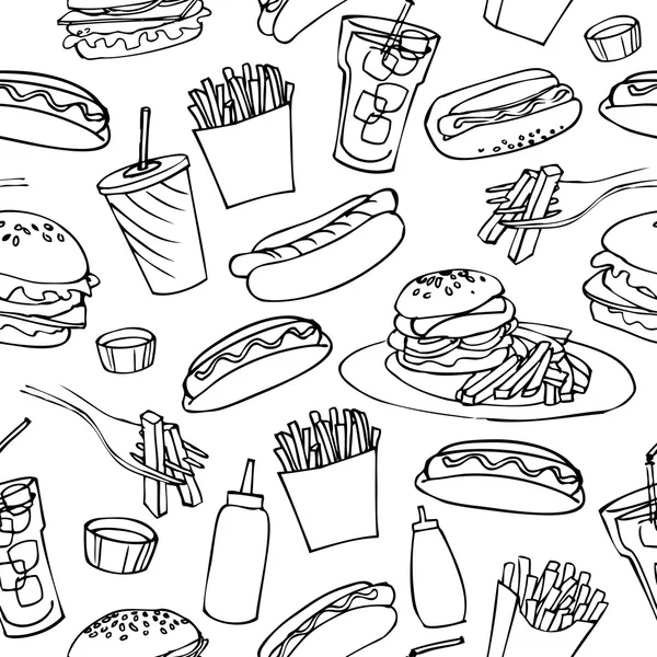 Fast food patroon — Stockvector