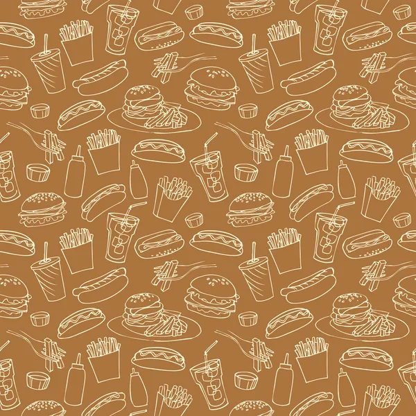 Patrón de comida rápida — Vector de stock