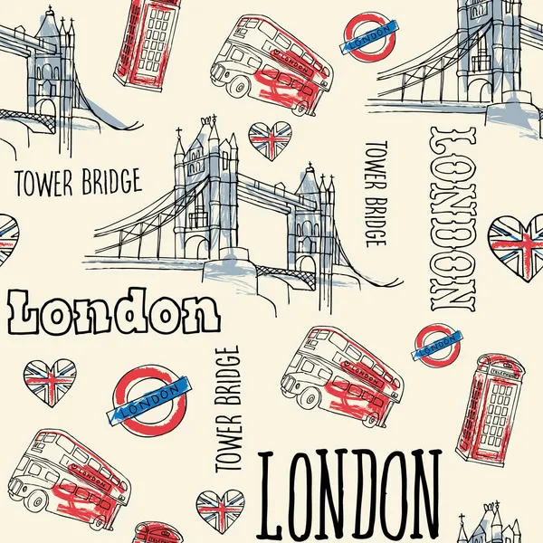 Londen naadloze patroon — Stockvector