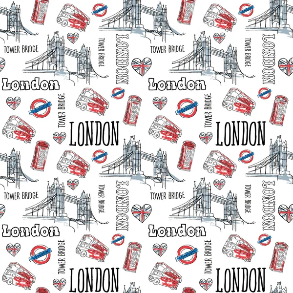 런던 완벽 한 패턴 — 스톡 벡터