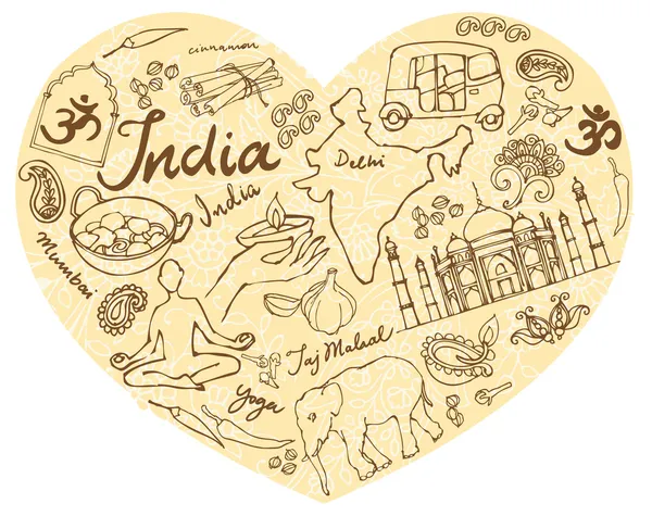Kocham Indie — Wektor stockowy