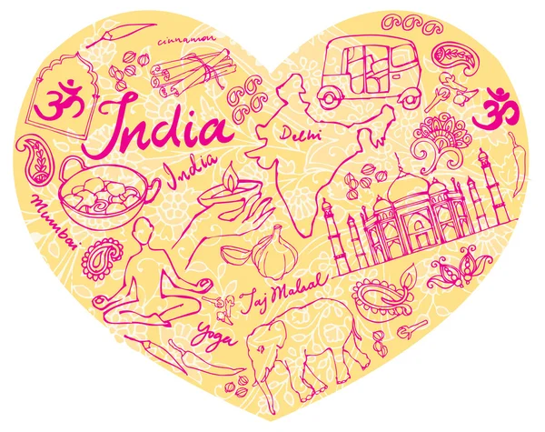 インドを愛し — ストックベクタ